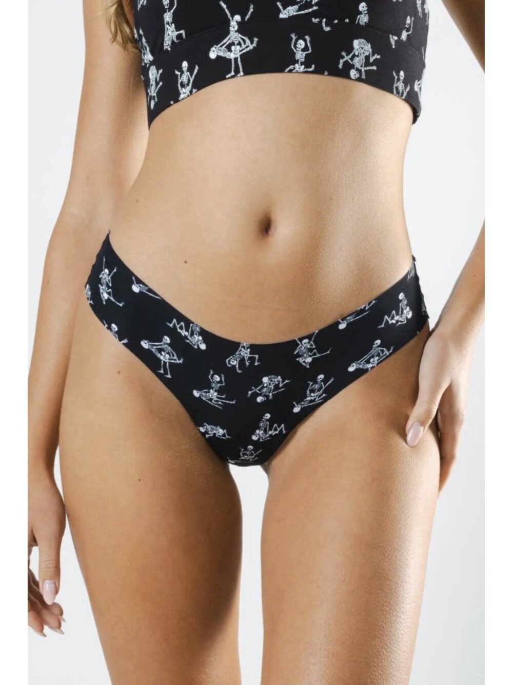 Shinesty "The Bare Back Bones" Halloween Skeletons Seamless Thong S New